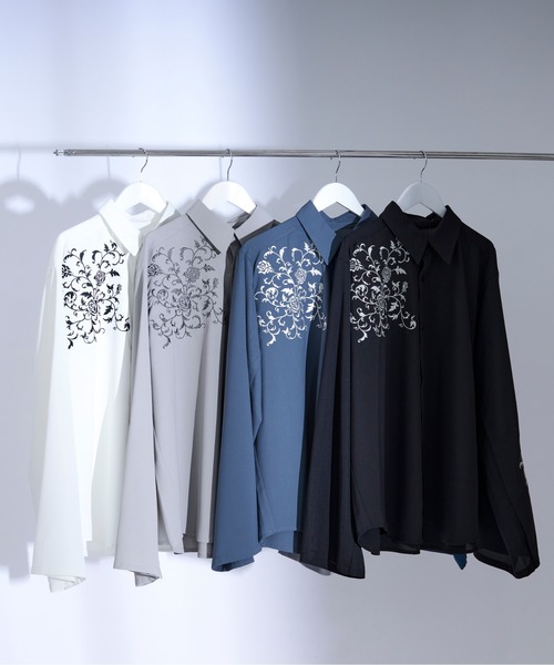 「Ellno Loset」 長袖シャツ LARGE オフホワイト メンズ_画像2