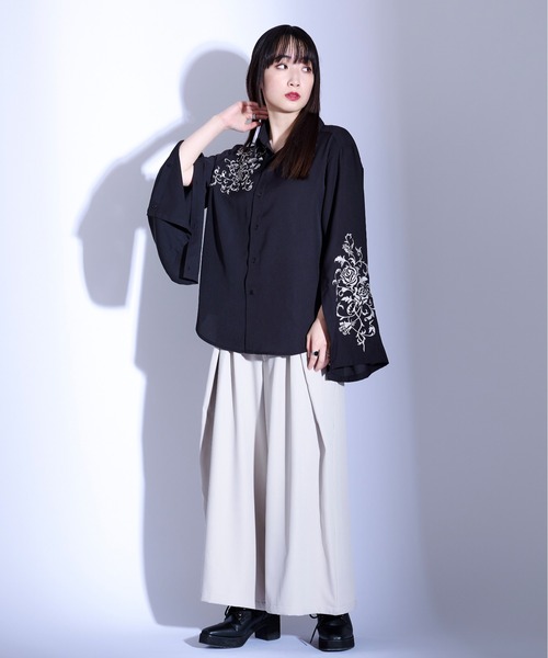 「Ellno Loset」 長袖シャツ LARGE オフホワイト メンズ_画像4