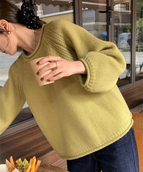 「MAISON DE THERESE」 長袖ニット FREE レッド レディース_画像5