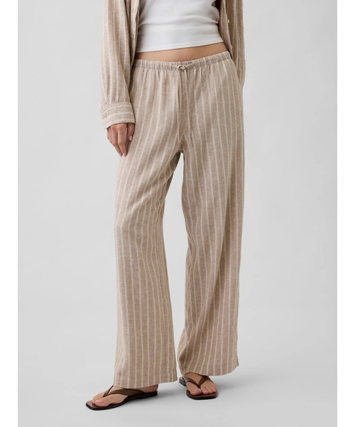 む*ー様 90s 00s オールド GAP ベージュ リネン ワイド パンツ ス GAP（ギャップ） ワイドパンツ パンツ リラックスフィット リネン