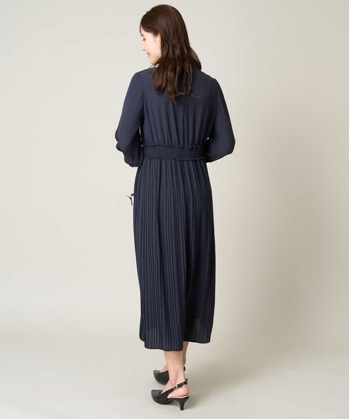 「a.v.v」 長袖ワンピース 38 ネイビー レディース_画像6