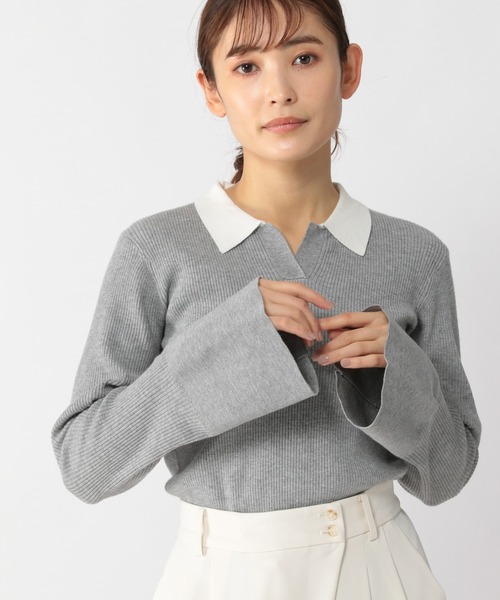 「BARNYARDSTORM」 長袖ポロシャツ 0 グレー レディース_画像3