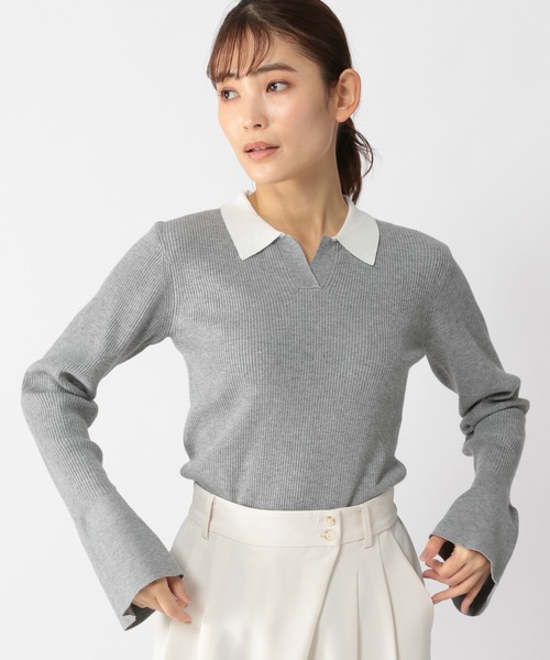 「BARNYARDSTORM」 長袖ポロシャツ 0 グレー レディース_画像4