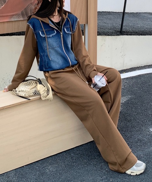 DIESELデニム クロップドフードパーカー & ワイドパンツ セットアップ クロップドジャケットデニムセットアップ – ANDOR ONLINE
