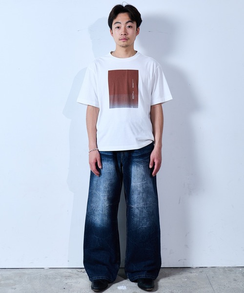 SINSS ワイドパンツ ジーンズ Vintage washed darts denim