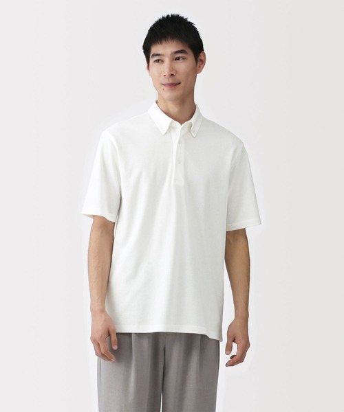 新品未使用　PGG 半袖ポロシャツ　サイズM 無印良品（MUJI） uvカット ポロシャツ 紳士 涼感UVカット鹿の子編み