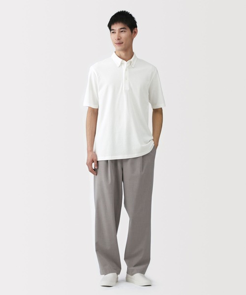 無印良品（MUJI） uvカット ポロシャツ 紳士 涼感UVカット鹿の子編み
