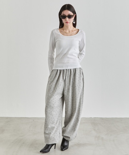 NUJOH tシャツ U-Neck Basic Long Sleeve Top / Uネックベーシック