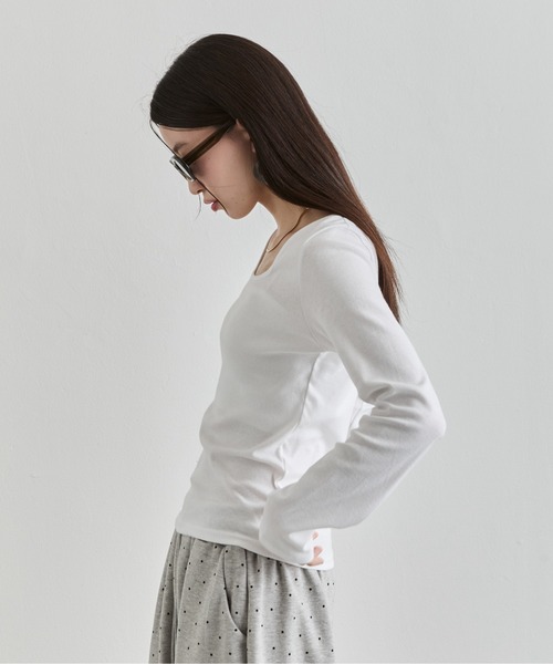 NUJOH tシャツ U-Neck Basic Long Sleeve Top / Uネックベーシック