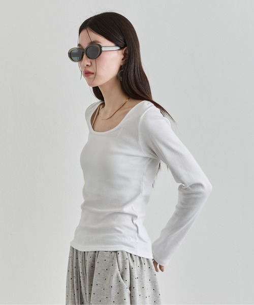 NUJOH tシャツ U-Neck Basic Long Sleeve Top / Uネックベーシック