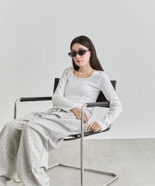 NUJOH tシャツ U-Neck Basic Long Sleeve Top / Uネックベーシック