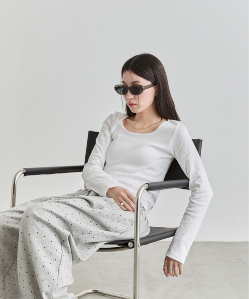 新品未開封　BAKUNE ロングスリーブシャツ　ユニセックス　M グレージュ NUJOH tシャツ U-Neck Basic Long Sleeve Top / Uネックベーシック