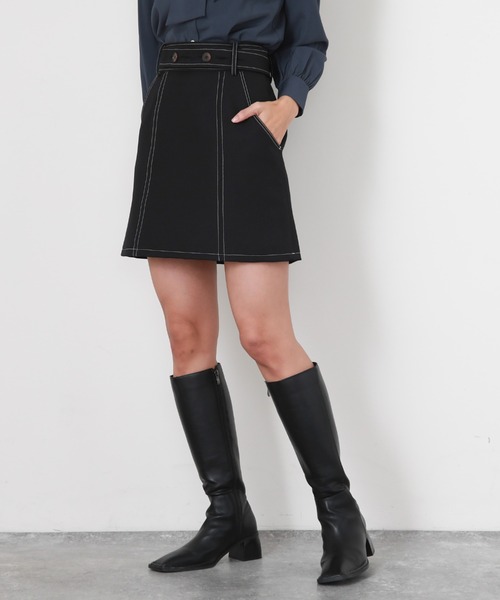 「Cheek」 ミニスカート MEDIUM チャコールグレー レディース_画像7