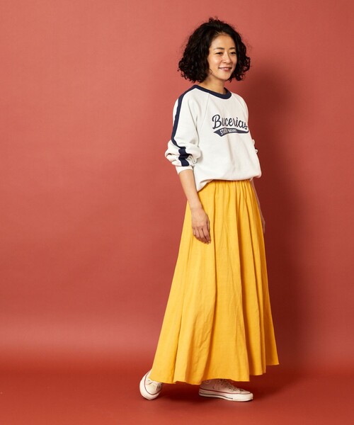 「Freada」 スウェットカットソー ONE SIZE ネイビー レディース_画像6