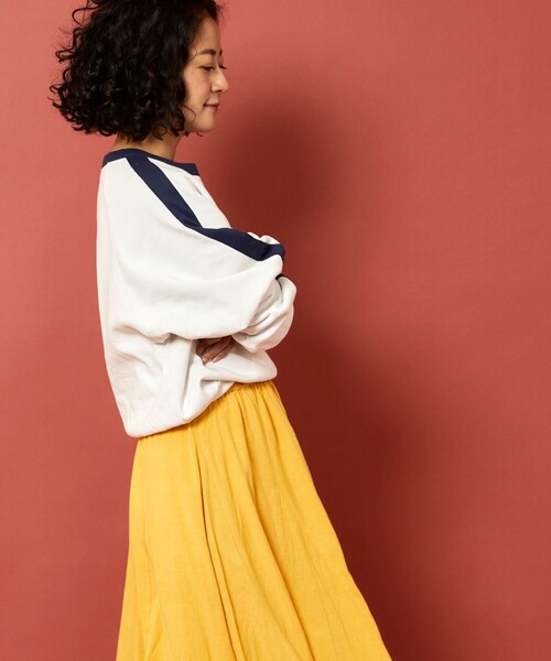 「Freada」 スウェットカットソー ONE SIZE ネイビー レディース_画像7