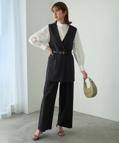 「UNFILO」 長袖ブラウス MEDIUM ネイビー レディース_画像6
