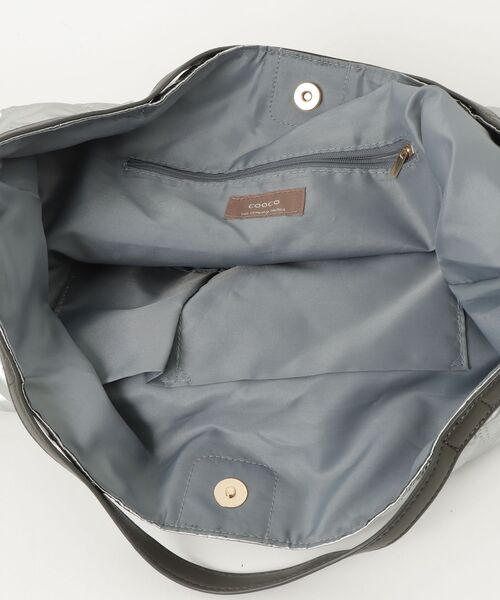 「COOCO」 トートバッグ 9 シルバー レディース_画像4