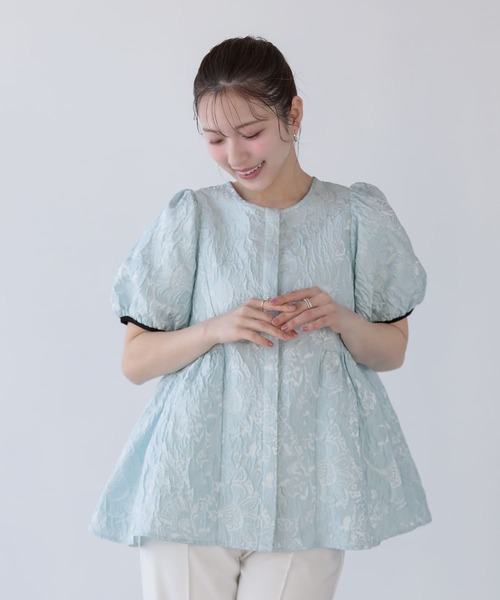 フィットモア　新品未使用　バックリボンジャガードトップス Fit more（フィットモア） バックリボンジャガードトップス レディース