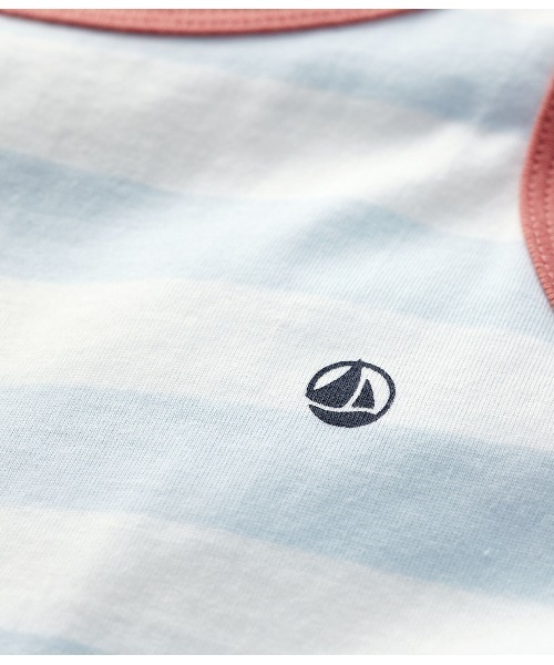 「PETIT BATEAU」 「KIDS」ノースリーブワンピース 8YEAR ライトブルー キッズ_画像3