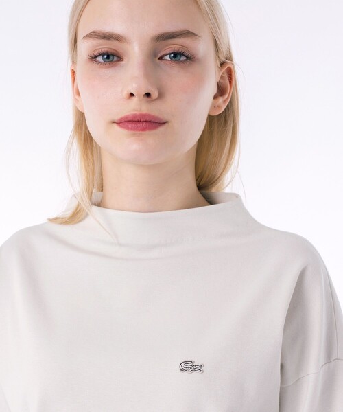 「LACOSTE」 長袖カットソー 36 オフホワイト レディース_画像3