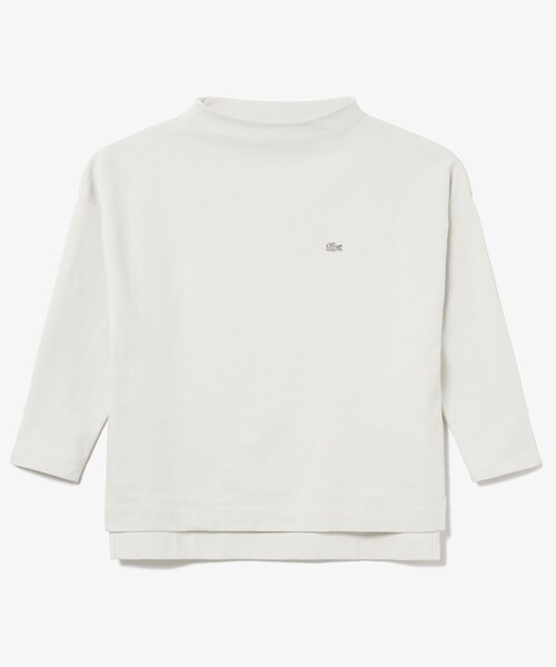 「LACOSTE」 長袖カットソー 36 オフホワイト レディース_画像4