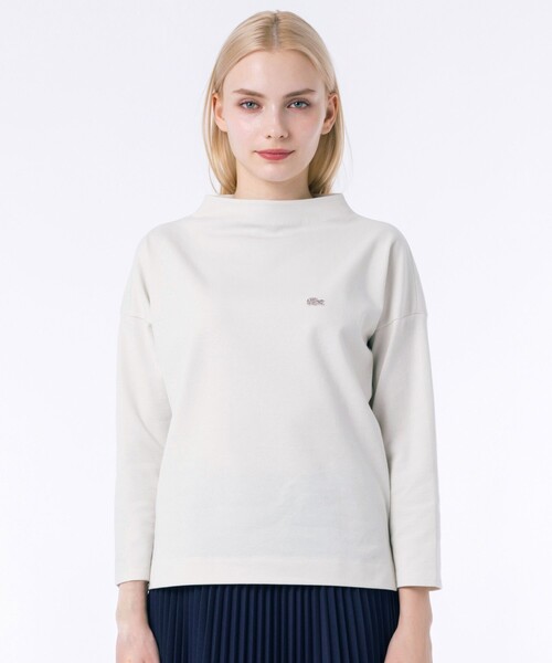 「LACOSTE」 長袖カットソー 36 オフホワイト レディース_画像5