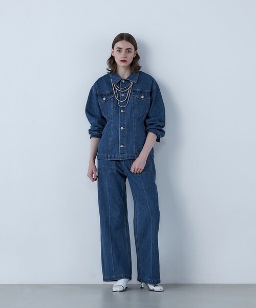「fredy emue」 デニムパンツ 38 ブルー レディース_画像2