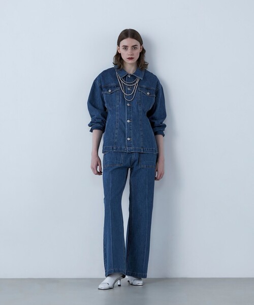 「fredy emue」 デニムパンツ 38 ブルー レディース_画像3