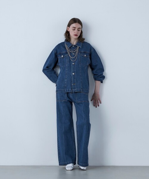 「fredy emue」 デニムパンツ 38 ブルー レディース_画像4