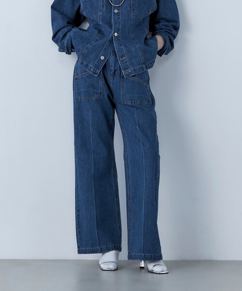 「fredy emue」 デニムパンツ 38 ブルー レディース_画像5