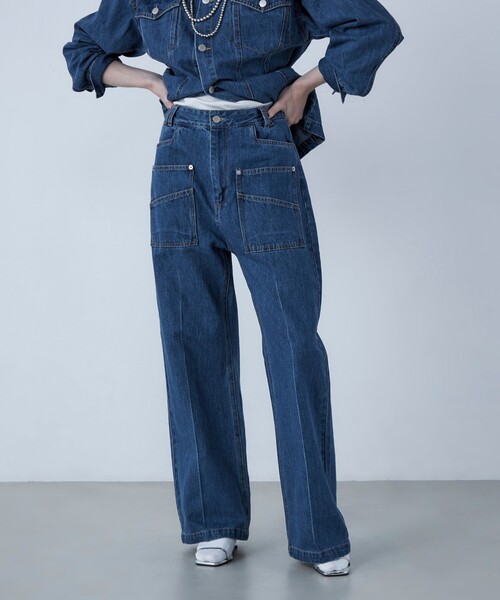 「fredy emue」 デニムパンツ 38 ブルー レディース_画像7