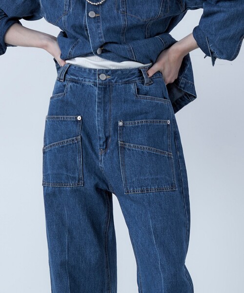 「fredy emue」 デニムパンツ 38 ブルー レディース_画像9