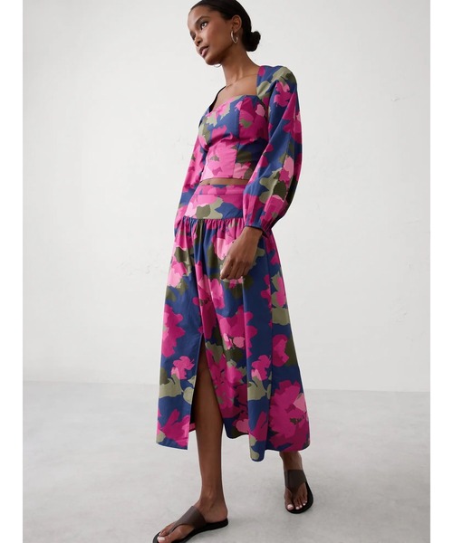 「BANANA REPUBLIC FACTORY STORE」 フレアスカート 2 ネイビー レディース_画像3