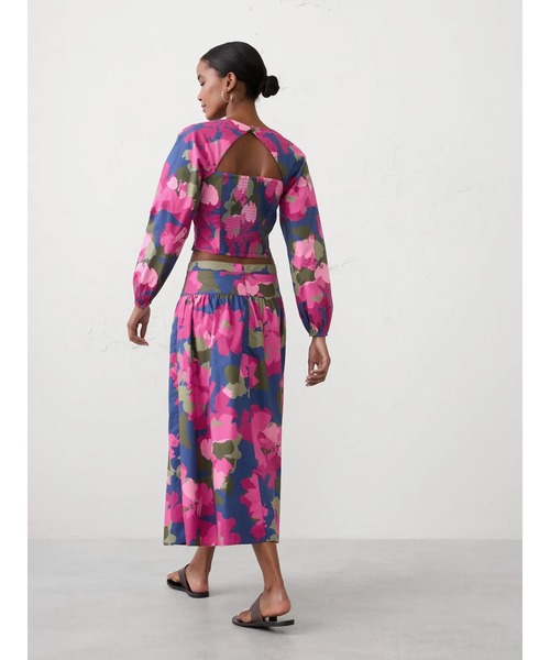 「BANANA REPUBLIC FACTORY STORE」 フレアスカート 2 ネイビー レディース_画像4