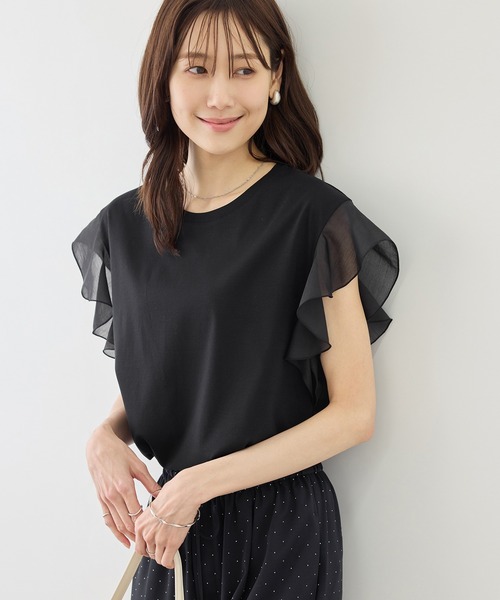 tシャツ 「ちゃんと+かわいい保証」70シルケットシアーフリルスリーブトップス/UVケア・接触冷感 レディース | ROPE' PICNIC | 13