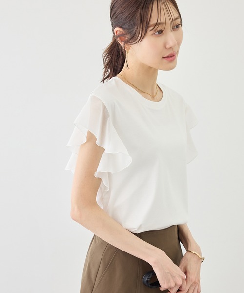 tシャツ 「ちゃんと+かわいい保証」70シルケットシアーフリルスリーブトップス/UVケア・接触冷感 レディース | ROPE' PICNIC | 20