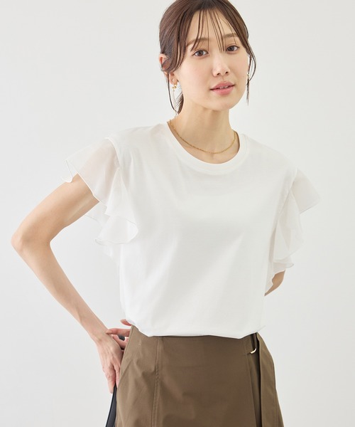 tシャツ 「ちゃんと+かわいい保証」70シルケットシアーフリルスリーブトップス/UVケア・接触冷感 レディース | ROPE' PICNIC | 22