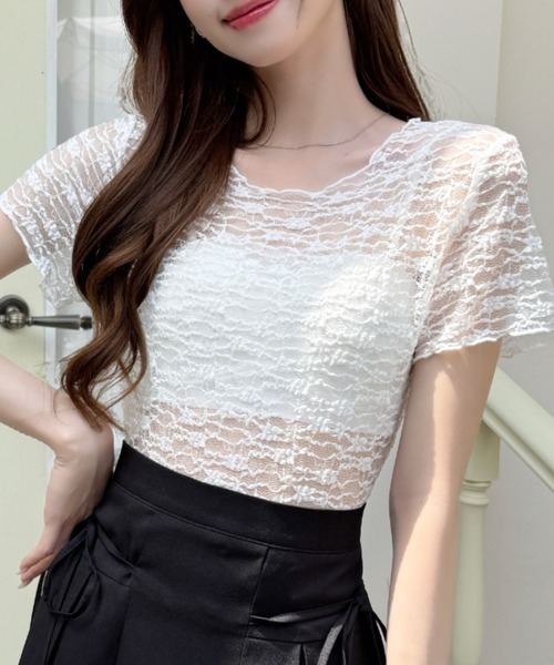 Ada. 総 レース シアー 半袖 トップス レディース : ZOZOTOWN Yahoo!店