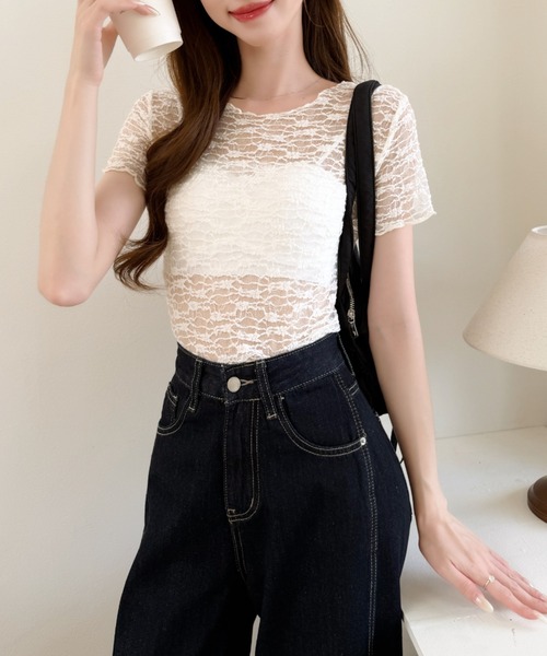 Ada. 総 レース シアー 半袖 トップス レディース : ZOZOTOWN Yahoo!店