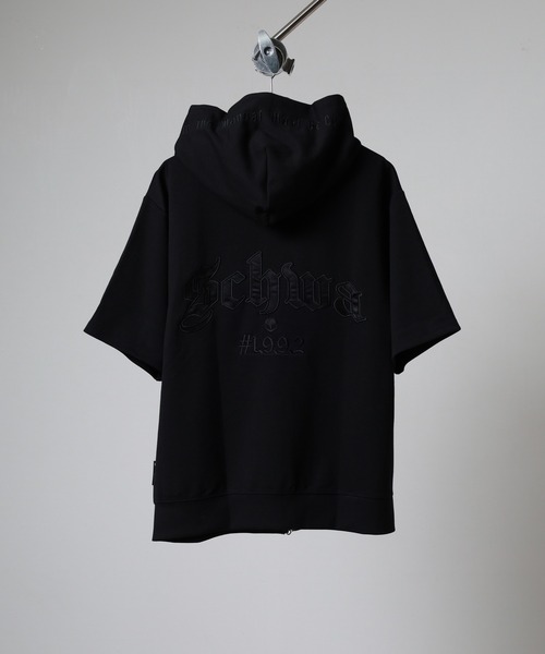 パーカー ロゴ刺繍半袖ZIPパーカー メンズ レディース : ZOZOTOWN