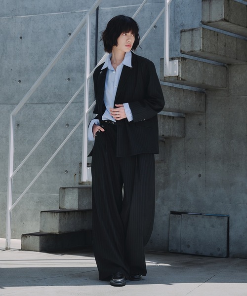「Adoon plain」 スラックス LARGE ブラック メンズ_画像6