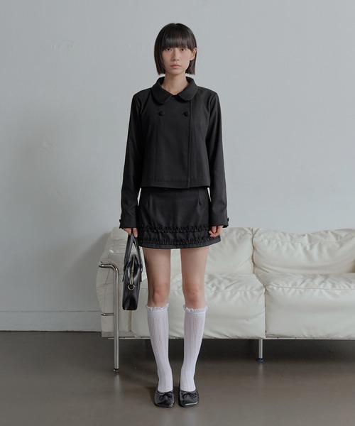 「UNE MANSION」 ミニスカート MEDIUM グレー レディース_画像9