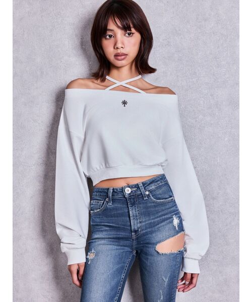 GYDA（ジェイダ） トレーナー スウェット フロントクロスストラップ
