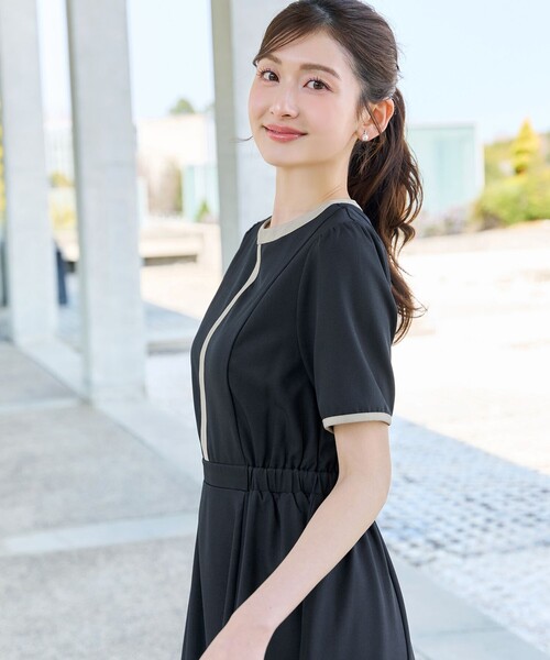 「Tiaclasse」 半袖ワンピース L ネイビー レディース_画像8