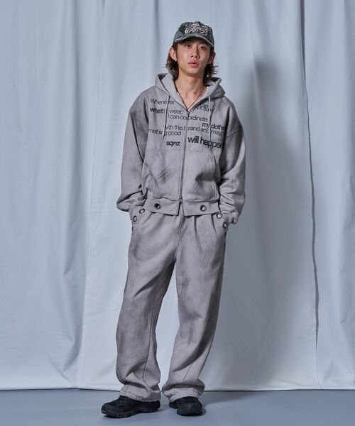 「SEQUENZ」 ジップアップパーカー LARGE グリーン メンズ_画像5