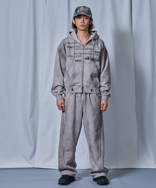 「SEQUENZ」 ジップアップパーカー LARGE グリーン メンズ_画像6