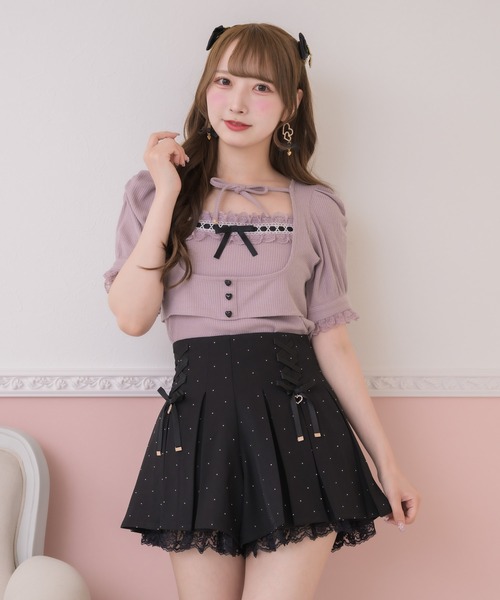 ROJITA（ロジータ） パンツ キラキラプリーツショートパンツ