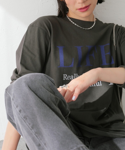 「JOURNAL STANDARD」 長袖カットソー - グレー レディース_画像7