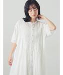ワンピース 半袖 カットドビー胸元レースワンピースの詳細画像3