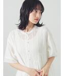 ワンピース 半袖 カットドビー胸元レースワンピースの詳細画像5